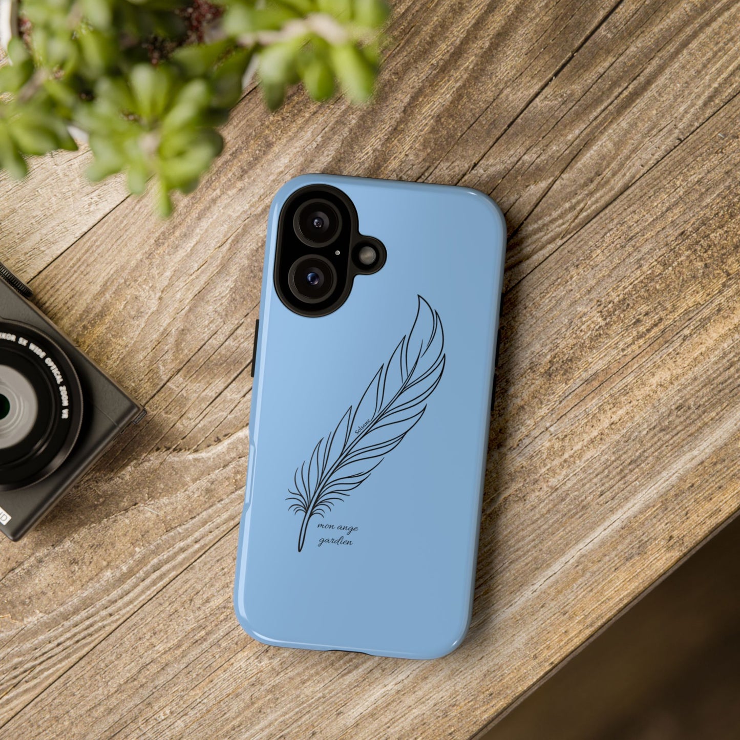 coque de téléphone: plume "ange gardien"