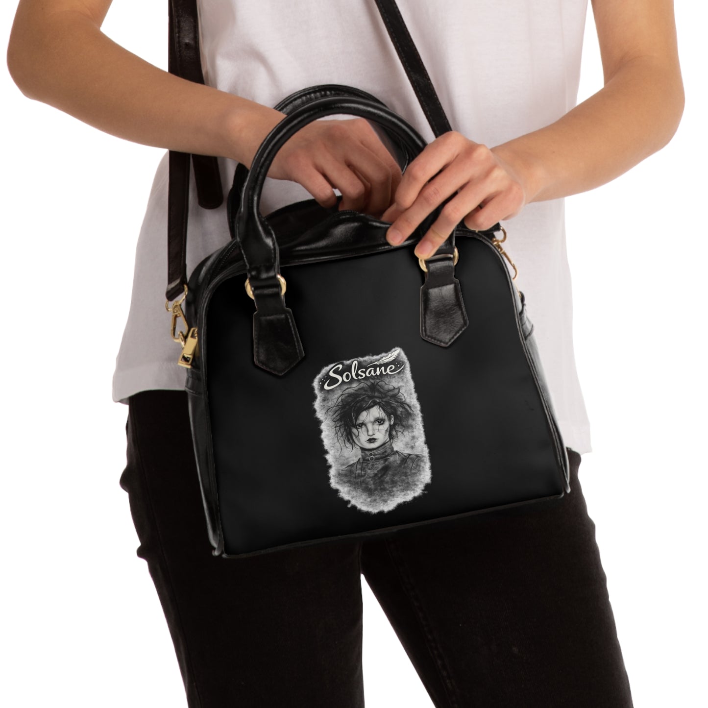 Gothic Portrait sac à main d'épaule— 'Solsane Edward aux mains d'argent ' étoiles