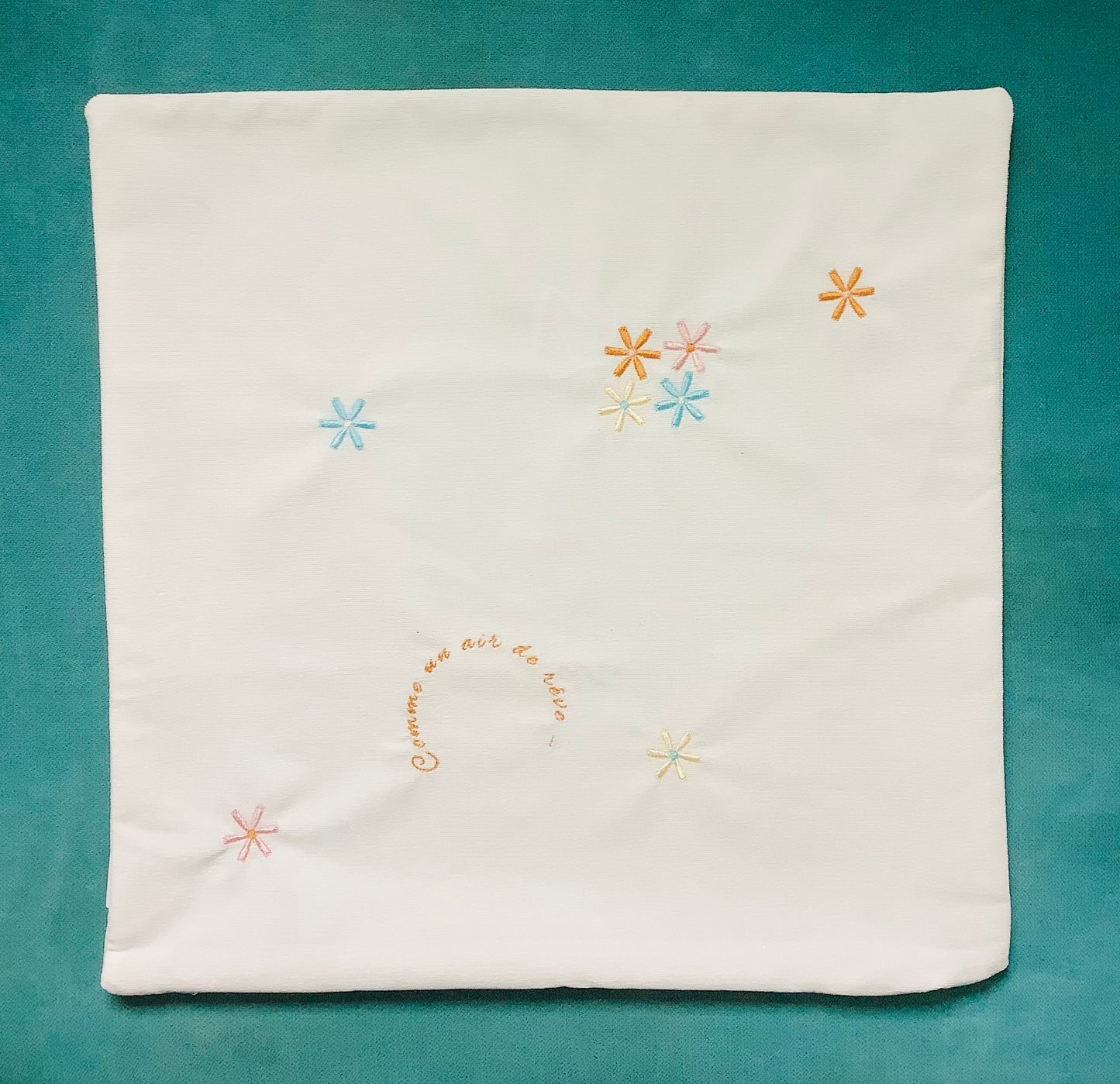 Set of Two Embroidered Cushion Covers 45x45 cm - Delicate Patterns