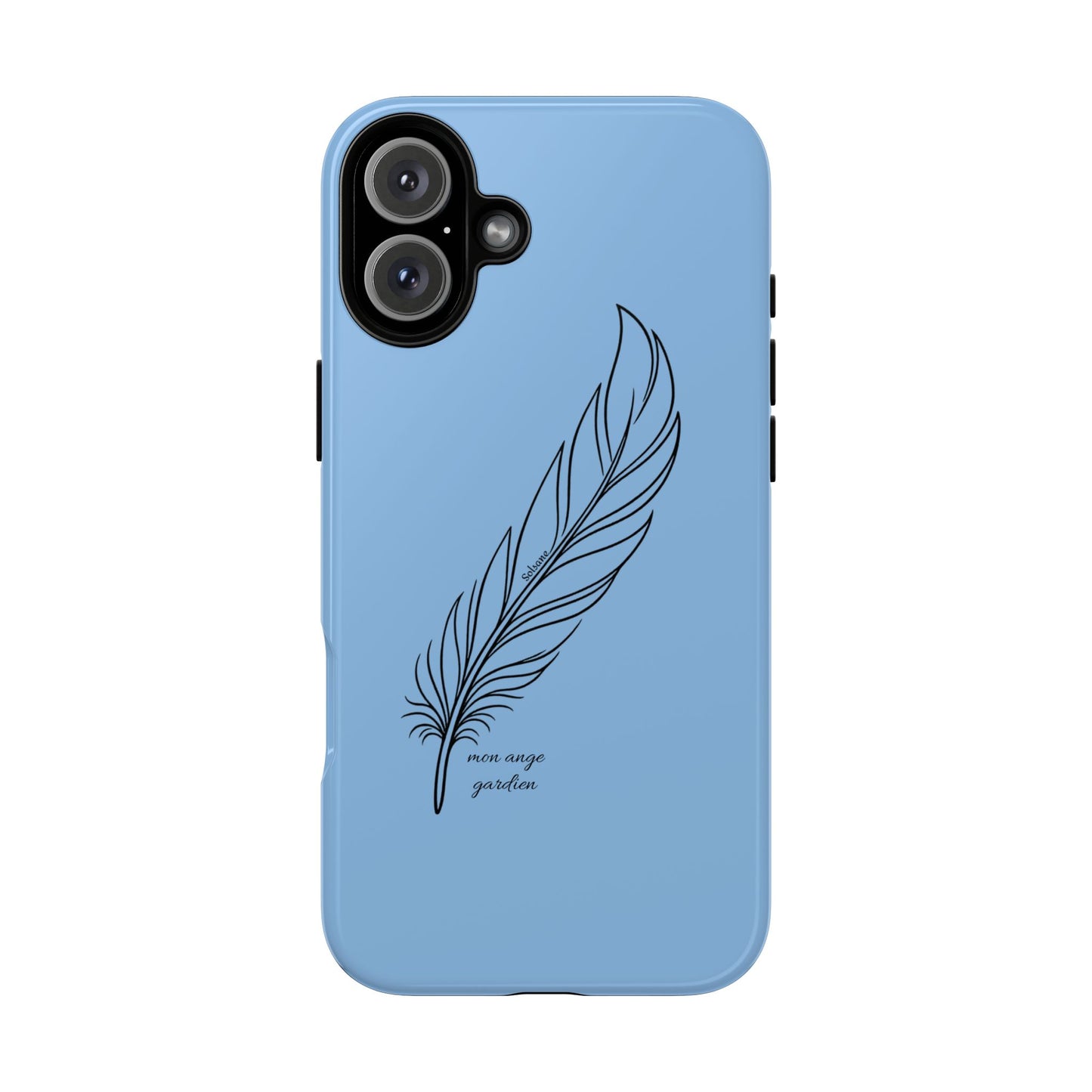 coque de téléphone: plume "ange gardien"
