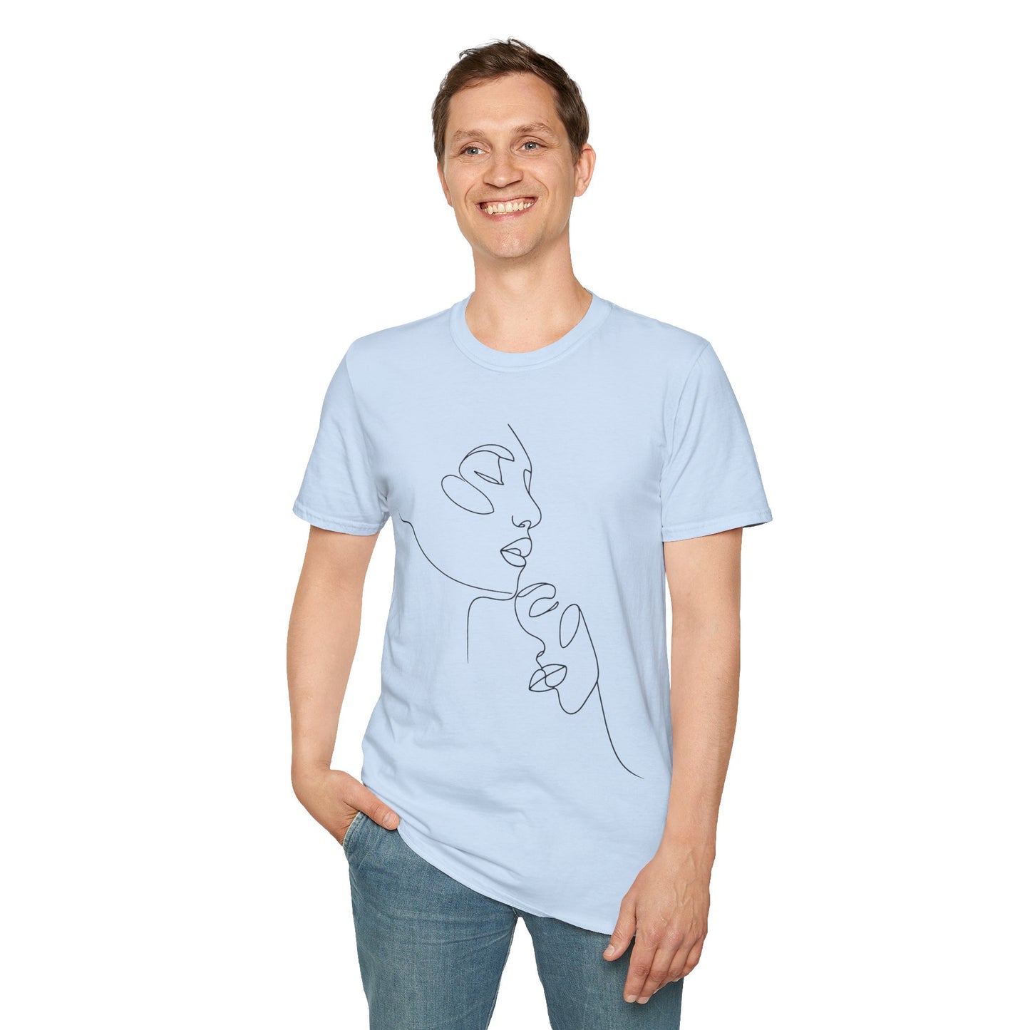 Line Art Face T-Shirt — Minimal One-Line Portrait Tee