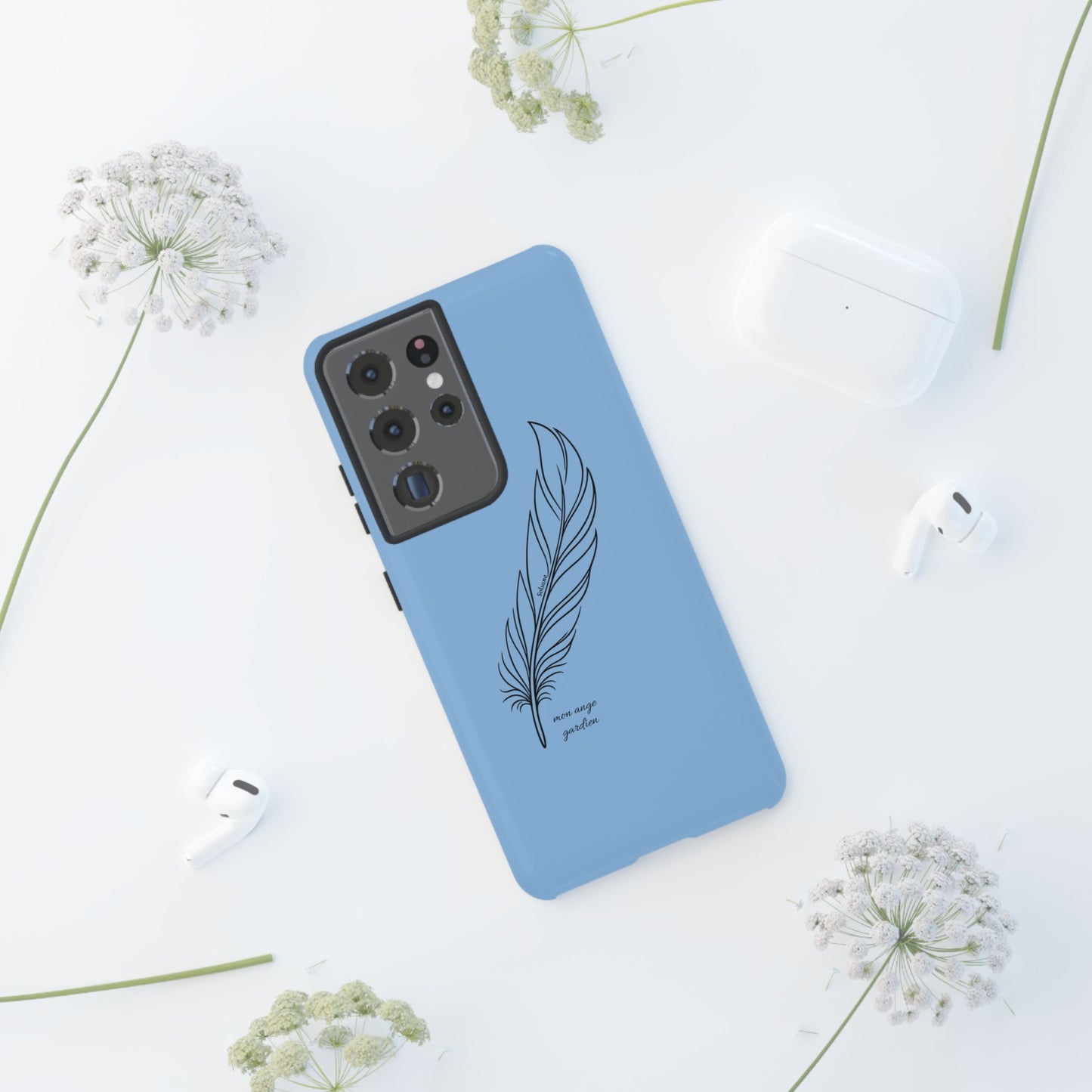 coque de téléphone: plume "ange gardien"