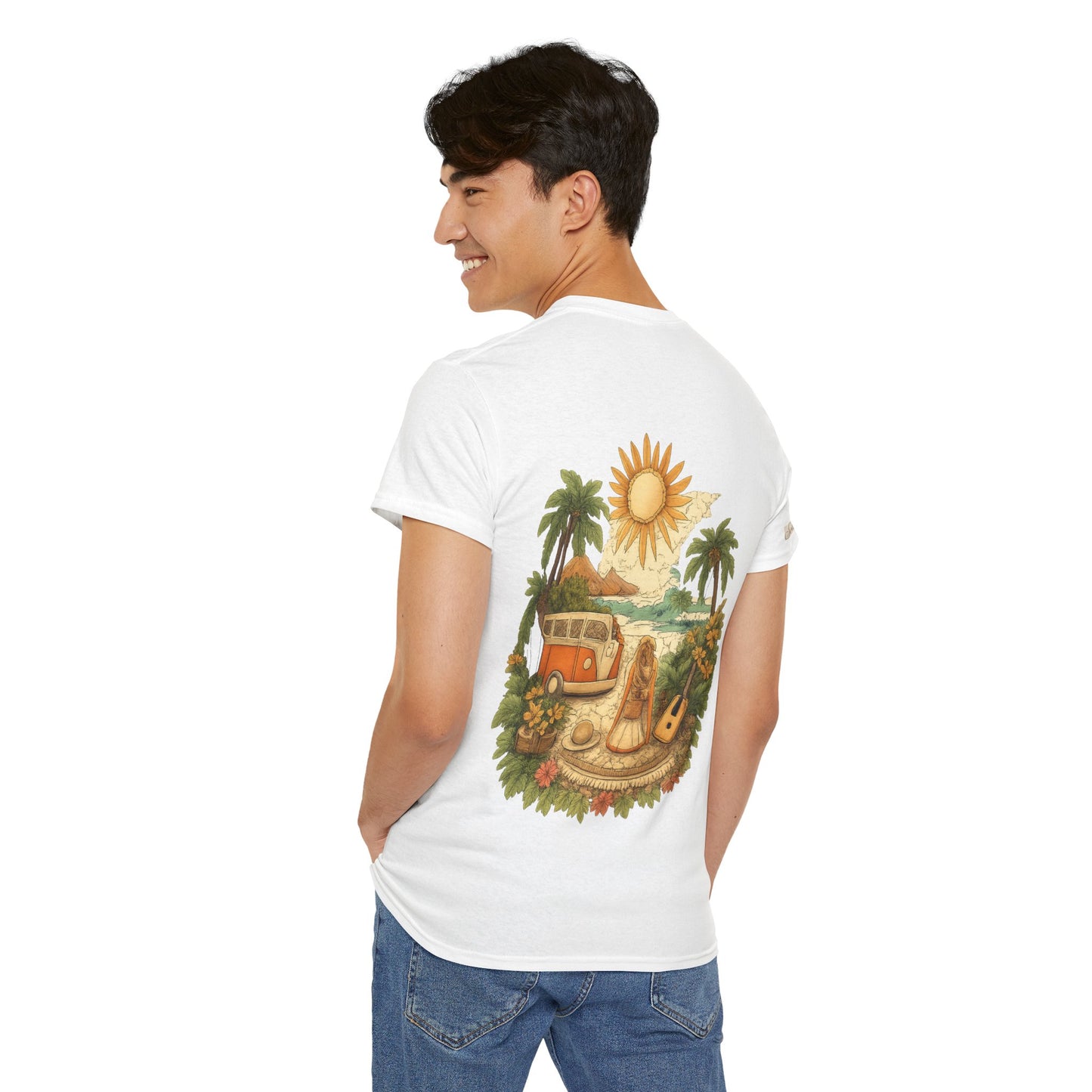 Vintage Beach Van T-Shirt — Retro Surf Camper Graphic Tee