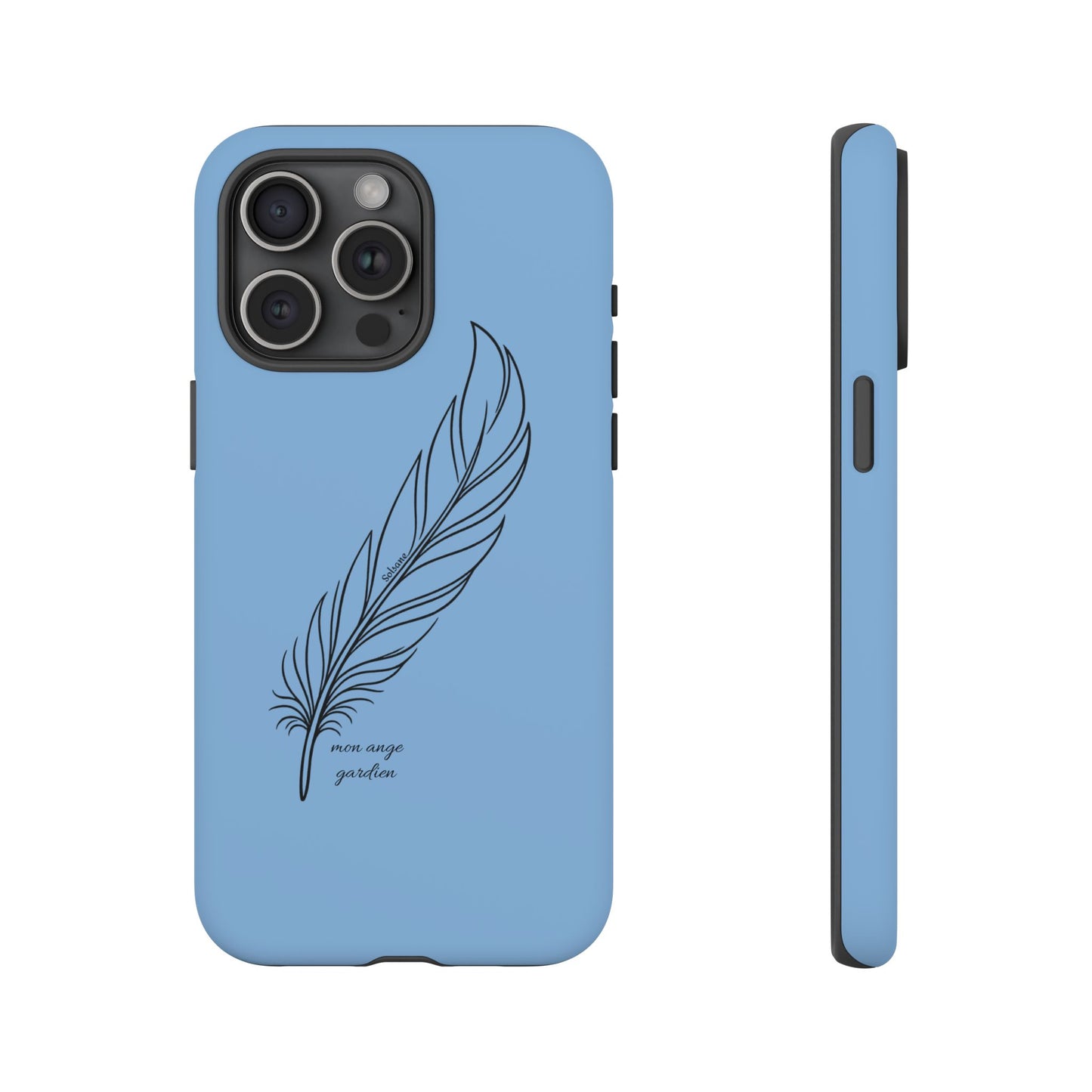 coque de téléphone: plume "ange gardien"