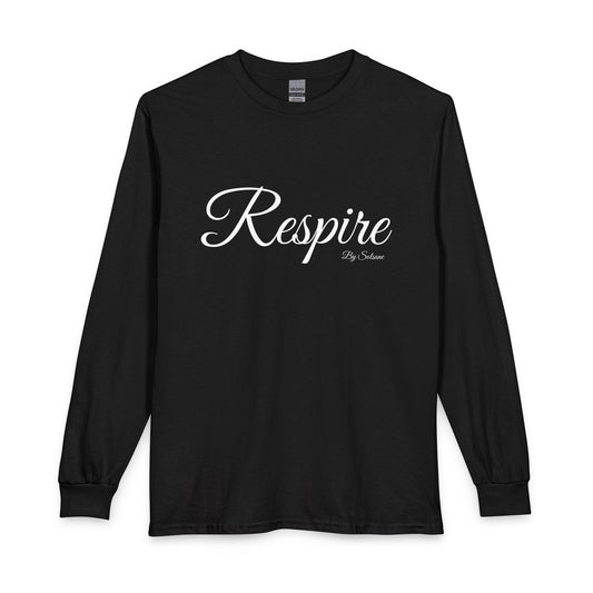 Unisex Long Sleeve T-Shirt: ecriture "respire by solsane"