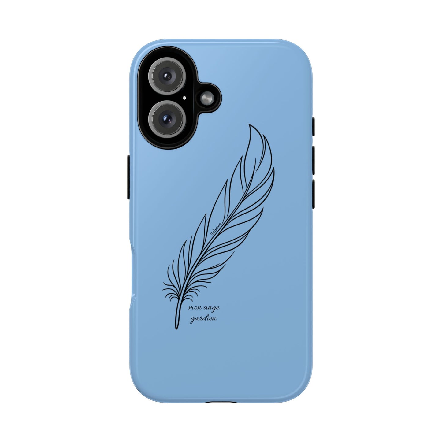 coque de téléphone: plume "ange gardien"