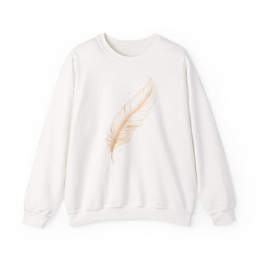 Feather Minimalist Crewneck Sweatshirt — plume or