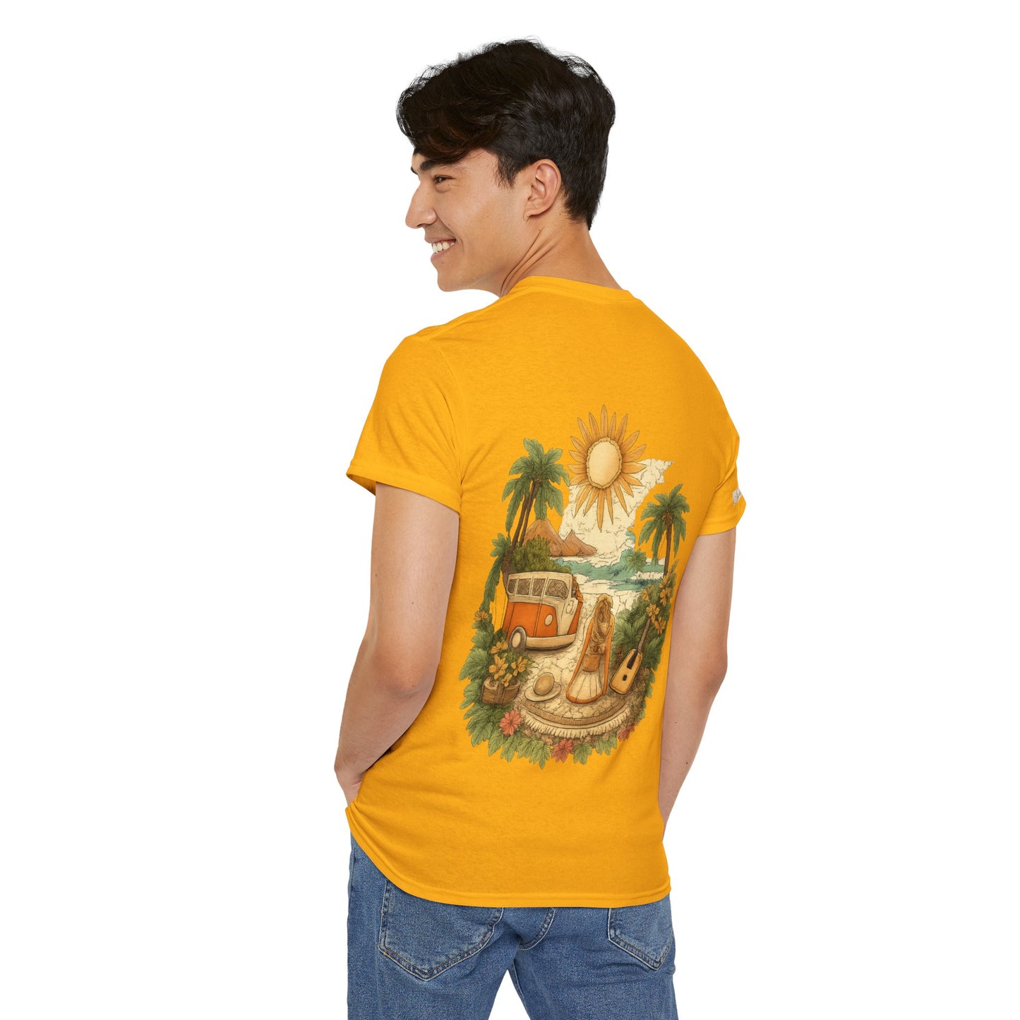 Vintage Beach Van T-Shirt — Retro Surf Camper Graphic Tee