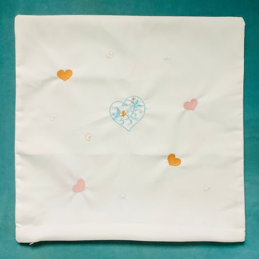 Juego de dos fundas de cojín bordadas de 45 x 45 cm - Patrones delicados